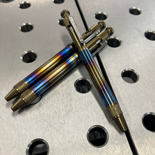 Flamed Titanium Bolt Action Pen