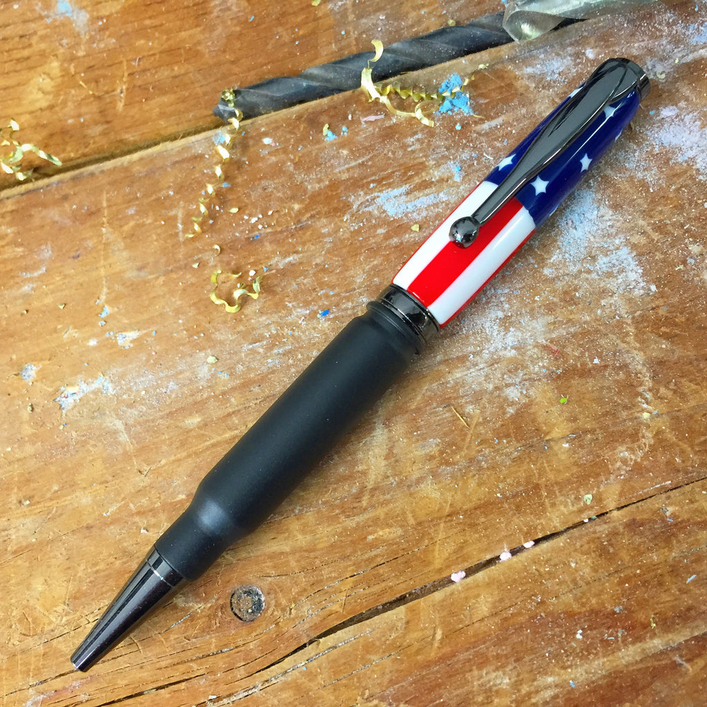 High Caliber Craftsman - 308 Thin Blue Line Bullet Pen - Made in USA